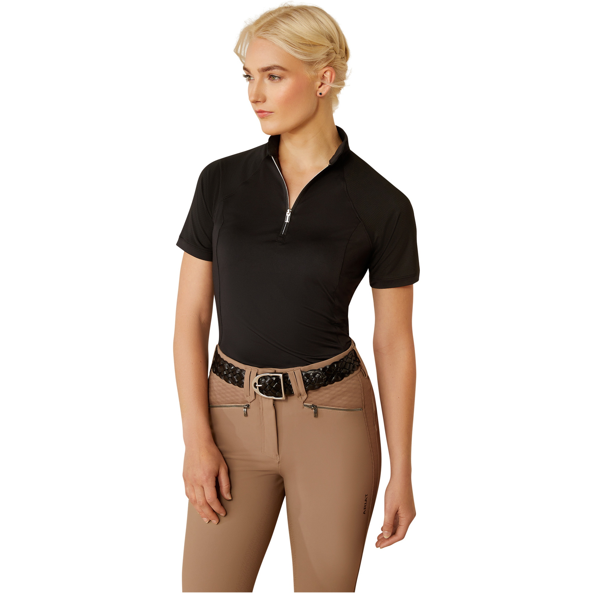 2025 Ariat Womens Soquel 1 / 4 Zip Short Sleeve Baselayer 10054576 - Black